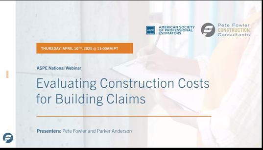 Evaluating Construction Costs for Building Claims